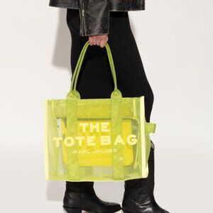 MARC JACOBS The Tote Bag Medium Neon Green Yellow PVC Clear Bag $295